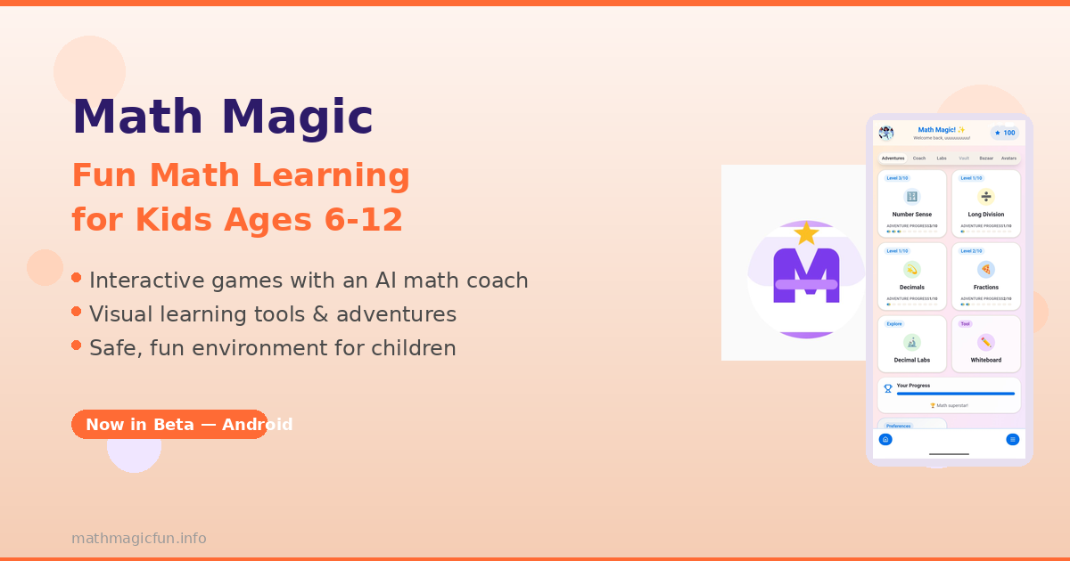 Math Click Math Magic — Fun Math Games for Grades 3–5 (Ages 8–12)